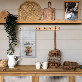 Farmhouse Bathroom Towels Funny Highland Cow Decorative Hand Towels for Bathroom 16x24, Funny Highland Cow Bathroom Hand Towels, Hello Sweet Cheek Highland Cow Towel, Funny Towel Gifts for Cow Lover