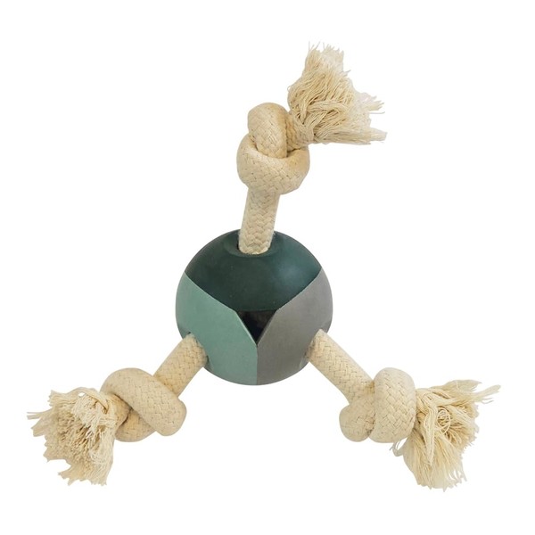 Nobby Vollgummi Ball mit Knotenseilen Ball: 8 cm, Seile: 24