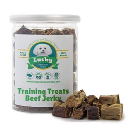 Lucky Premium Beef Training Treats – Small, Crunchy Beef Dog Treats for Training Rewards, Bite Size for Small, Medium, or Large Dogs (5 oz)