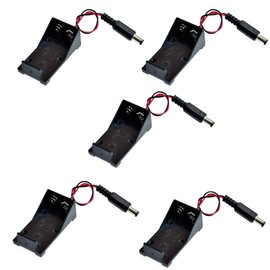 HiLetgo 5pcs Battery Holder Box with DC Plug for Arduino Raspberry Pi