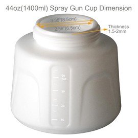 HONJAN Two Durable Refillable Paint Spray Cans, 44oz(1300ml) Plastic Paint Gun Cups for HONJAN Cordless Paint Sprayer