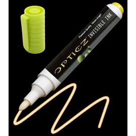 Opticz UV Blacklight Reactive Large Tip Invisible Ink Marker, Yellow