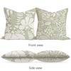 Rusenbao Sage Green Floral Throw Pillow Covers - Abstract Botanical