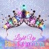 Kilshye Light Up Black Rhinestone Crown LED Gothic Tiara Headband