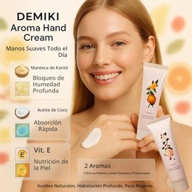 DEMIKI - Crema de manos de manteca de karité, manos secas y agrietadas, tamaño de viaje 1.7 onzas líquidas x 2