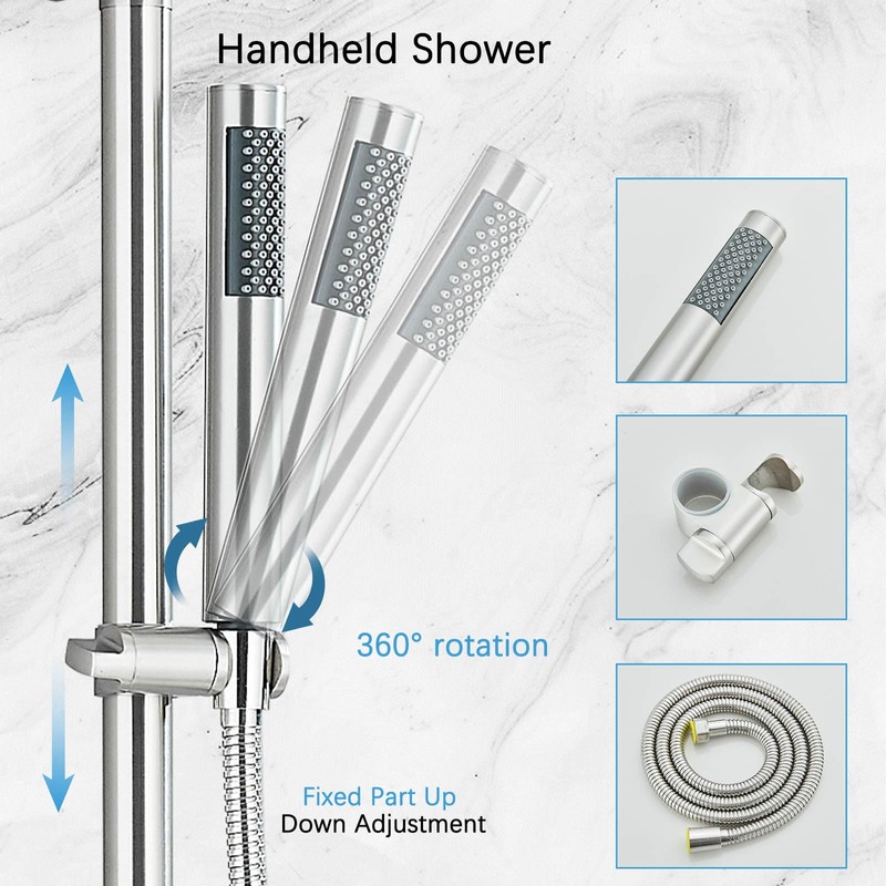 MOSSON Rain Shower System Outdoor Shower Fixtures with 8" Rain