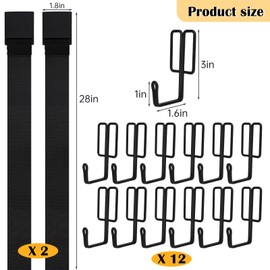 YUNVI 2 Pack Treestand Strap Gear Hangers with Hooks,Hunting Tree Stand Bow & Gear Hanger,Saddle Hunting and Gear Equipment Hanger,Tree Stand Accessories Strap for Bow Arrows Bag