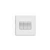 3 Gang 10Amp 2Way Switch Flat Concealed White Plate White