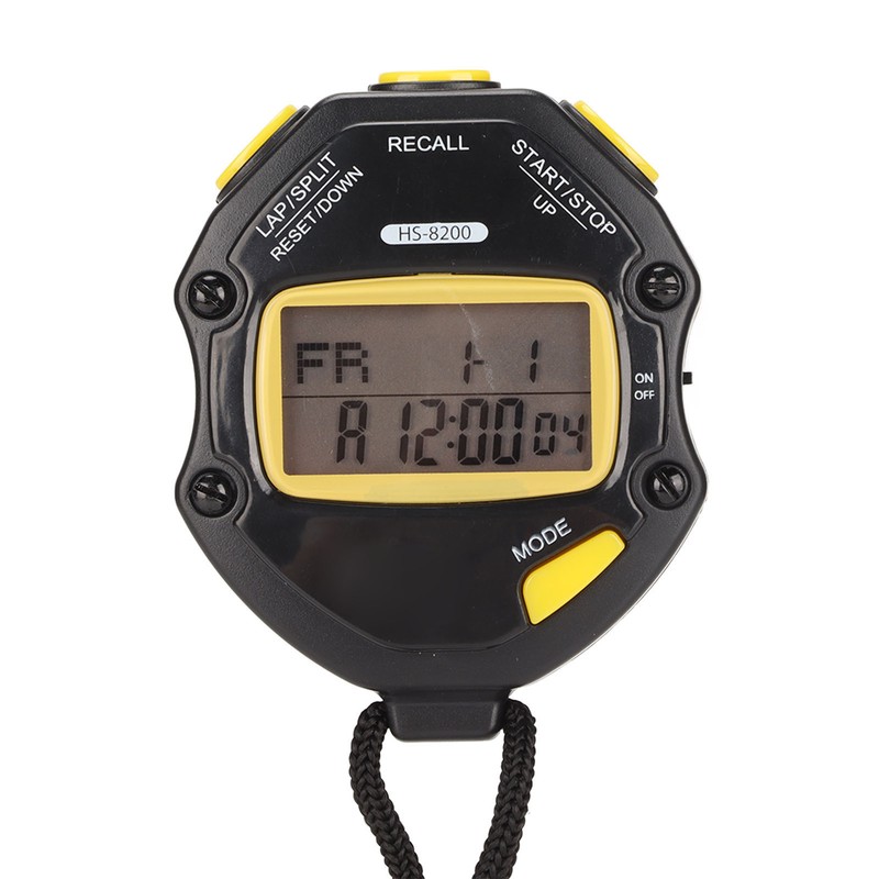 Electronic Stopwatch 2 Line Display 20 Lap Memory Digital Sports