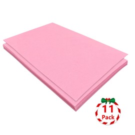 Stiff Felt Sheets, 11 Pcs Felt Fabric, 17.78×28.7cm Colour Felt for Crafts, Craft Felt Square for Sewing (Pink)
