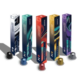 Nuage Coffee Espresso Capsules Original Line, 50 Pods Variety Pack, Aluminum Coffee Capsules Compatible with Nespresso OriginalLine Machines NOT VERTUO COMPATIBLE