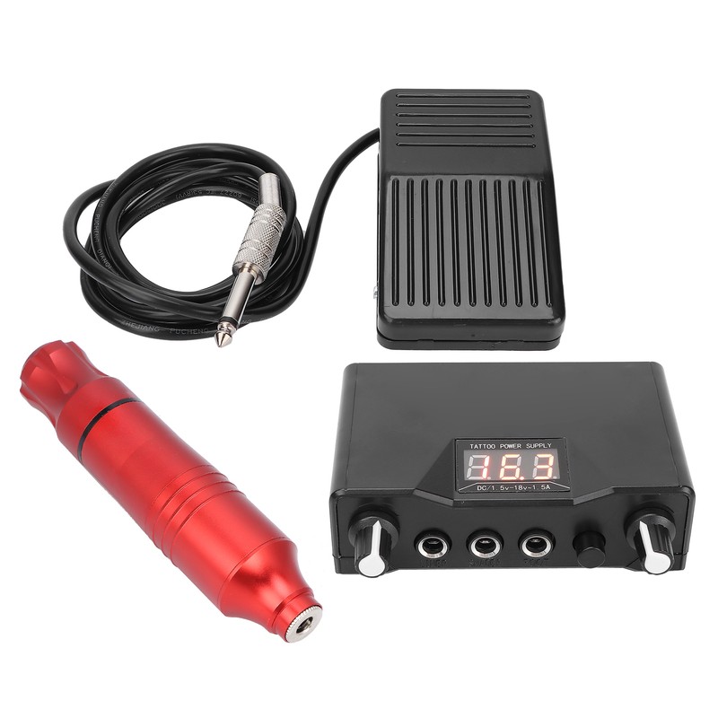 Professional Tattoo Machine Kit Tattoo Pen Foot Pedal Power Supply