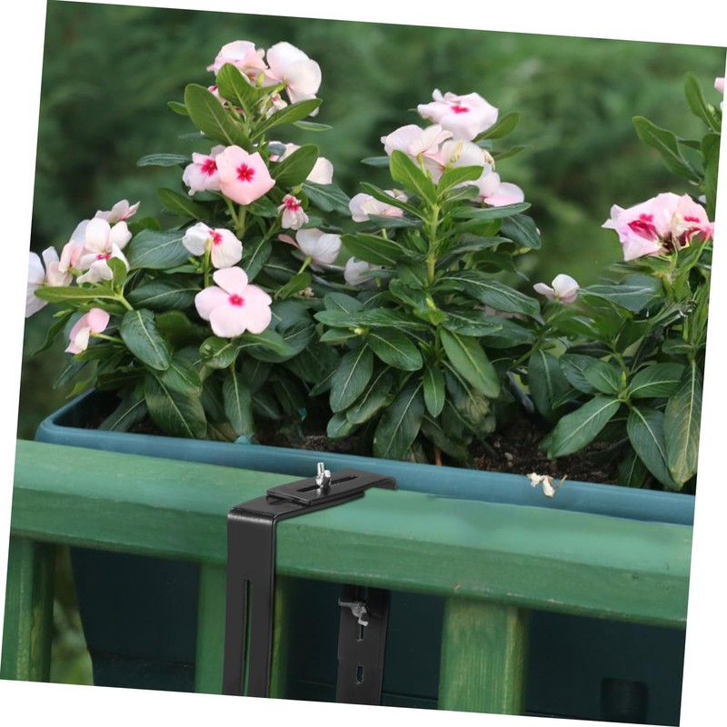 Gatuida 1 Set Railing Flower Pot Bracket Outdoor Flower Planter