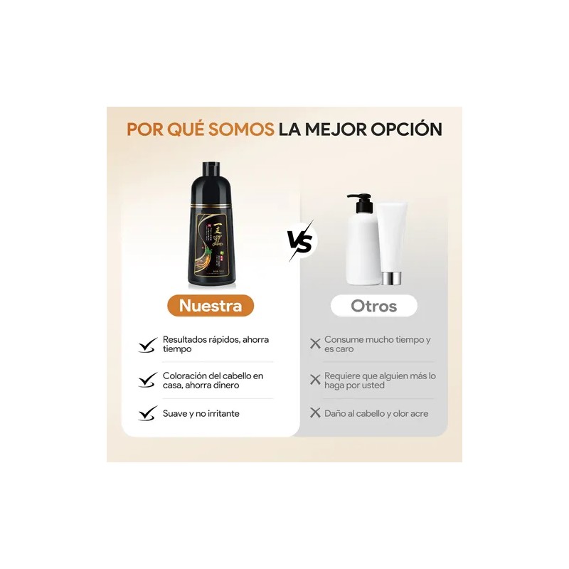 Shampoo Tinte Instantáneo Cubre Canas 3en1 Natural Jengibre