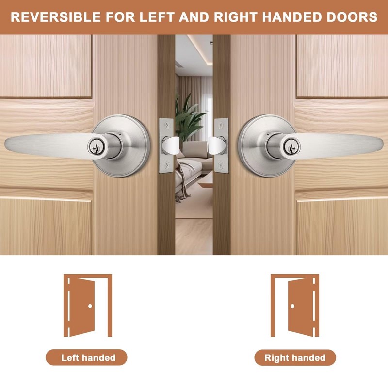 Probrico (5 Pack Keyed Entry Door Lever Lock for Exterior
