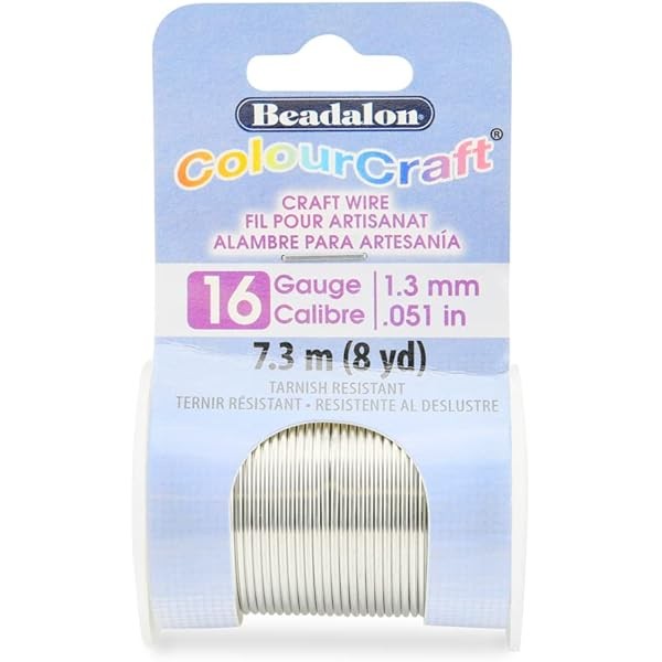 Beadalon ColourCraft Wire, 16 Gauge / 1.30 mm, Silver Color,