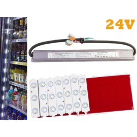 ledupdates Brightest 20ft commercial walk in cooler LED light + 24V heavy duty power supply
