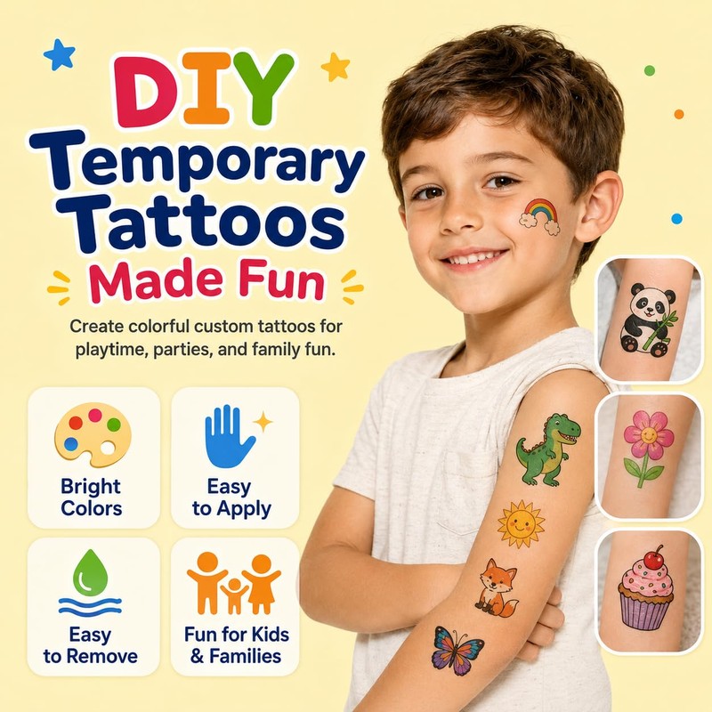 Hem Dgpsy Temporary Tattoo Paper 8.5" x 11", 7 Sheets