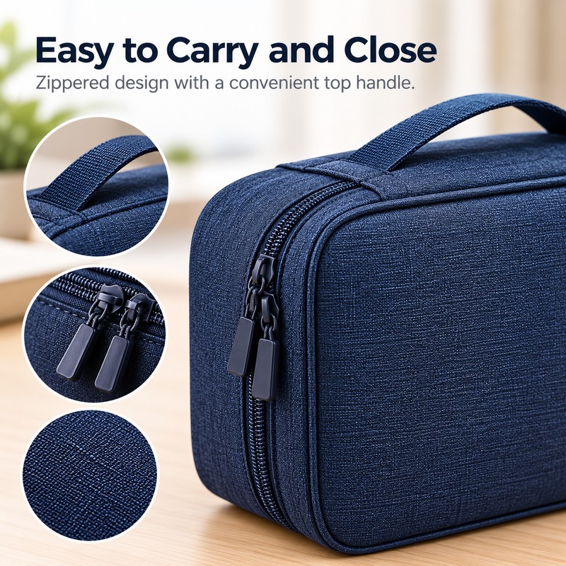 Travel Cable Organizer Case for Electronics – Waterproof Nylon Storage
