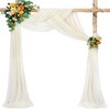 MoKoHouse Wedding Backdrop Ceiling Arch Drapes: Beige Chiffon Fabric Curtains
