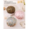 Leopard Satin-Lined Shower Cap for Girl Reusable Waterproof Women