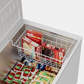 blitzlabs Chest Freezer Organizer Bins, Deep Freezer Basket Storage Wire Metal Hanging Baskets 17.5inch 2Packs