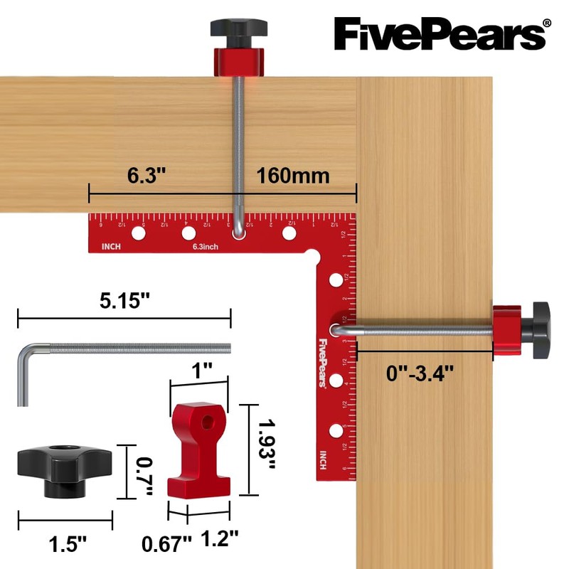 Fivepears 4 Pack 90 degree positioning square clamps set for