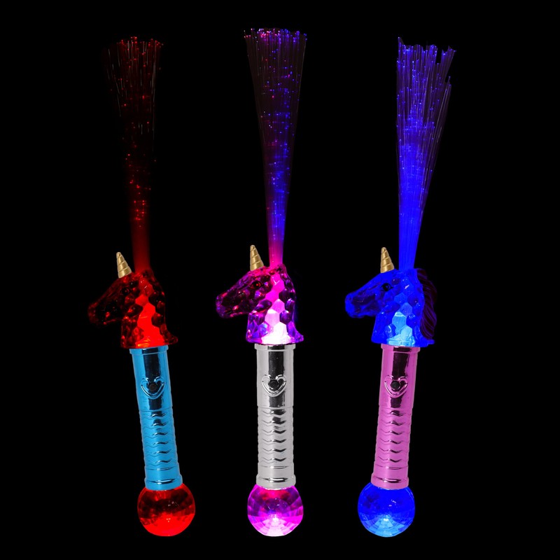 Toyland® 38cm (15") Multicoloured Light Up Fibre Optic Unicorn Wand