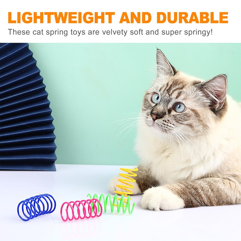 OioTuyi 40Pcs Cat Spring, Colorful Cat Springs, Durable, Interactive Kitten