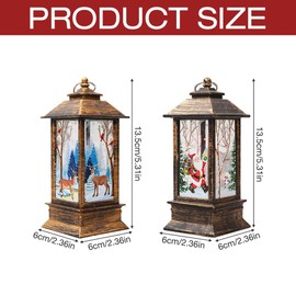 Pack of 2 Christmas Decoration Lantern, Christmas Lantern with LED Christmas Decoration Santa Claus and Reindeer Lantern, Christmas Decoration Lantern Illuminated Lantern for Christmas Decoration