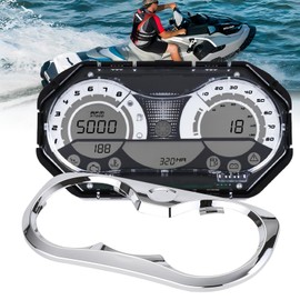 YIZHIHUA 278002270 LCD Digital Jet Ski Speedometer Compatible with 2006-2011 Sea Doo GTX/RXP/RXT/Wake, Digital Gauge Cluster Kit with Chrome Bezel, Replacement Part Number# 278002144, Black