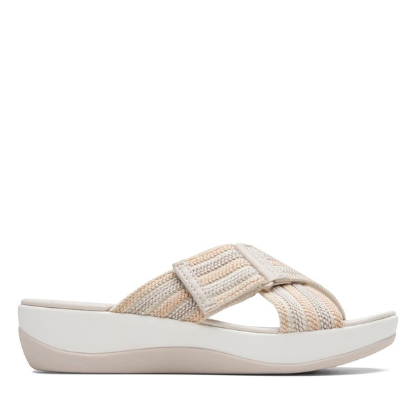 Clarks Women's Arla Wave Slide Sandal, Beige Combi, 3.5 UK