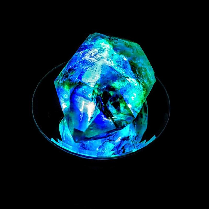 4" LED Rotating Display Base for Crystals Glass Art, Colorful