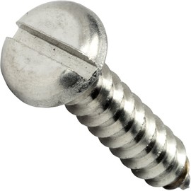 #8 x 3" Pan Head Sheet Metal Screws, Slotted Drive, Stainless Steel 18-8, Fully Threaded, Stainless Steel, Self-Tapping, Quantity 25