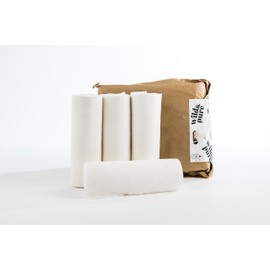 Wild & Pure Cotton Dry Wipes | 4-Pack Refill Rolls | 100% Biobased | Made in the USA | OEKO-TEX Unbleached & Repurposed Virgin Cloth | Soft & Absorbent | Compostable