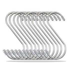 HRBKLTD S Hooks Pack of 20, 11 cm - Sturdy & Rustproof Stainless Steel - Heavy Duty Butcher Hooks with a Load Capacity of up to 25 kg - Suitable for Kitchen, Garden, Bedroom and Office