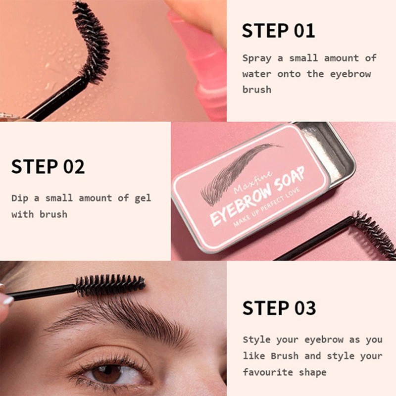 HISUNBEN Eyebrow Soap Kit,Brows Styling Soap,Long Lasting Waterproof Smudge Proof