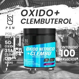 Oxido Nitrico + Clembuterol Pre Entreno En Polvo 500g
