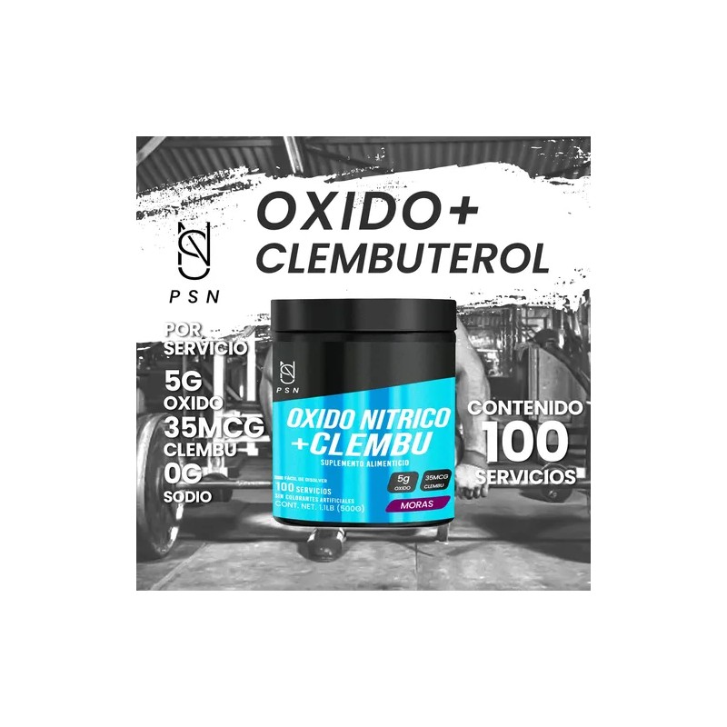 Oxido Nitrico + Clembuterol Pre Entreno En Polvo 500g