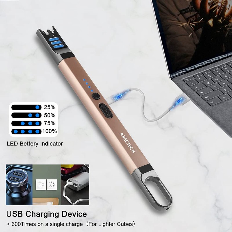 ARECTECH Electric Candle Lighter Rechargeable USB Long Gill Lighter for