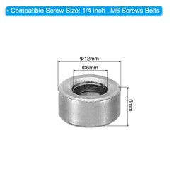 PATIKIL M6 Steel Spacers, 12 Pcs Metal Spacers Steel 6mm ID x 12mm OD x 6mm L Carbon Steel Spacer Screw Standoff Round for 1/4in or M6 Screw Bolts