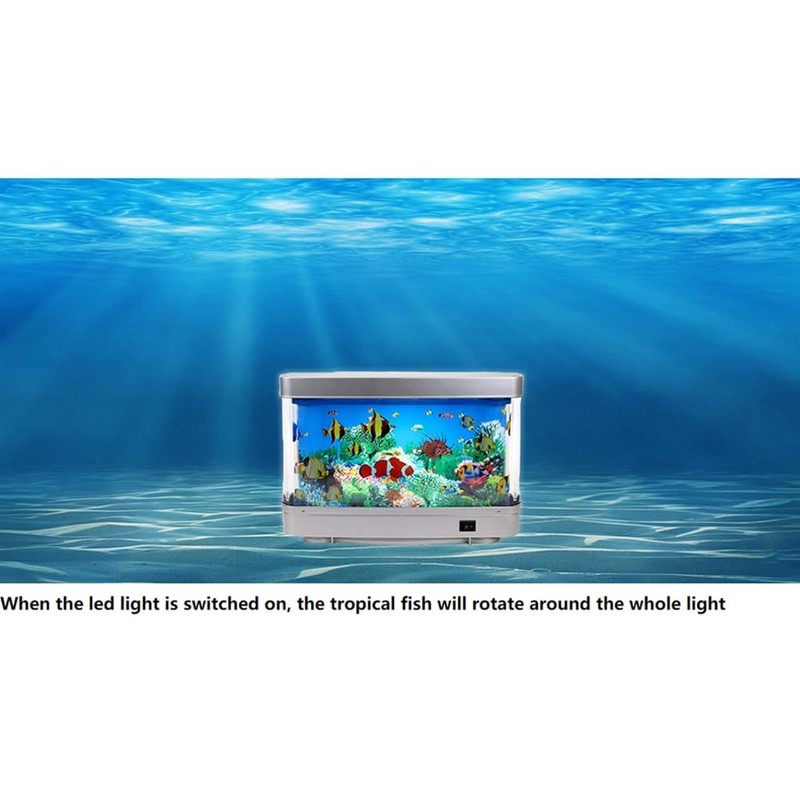 Iegefirm Aquarium Fish Light Dynamic Ocean Virtual Dolphin Landscape Tropical