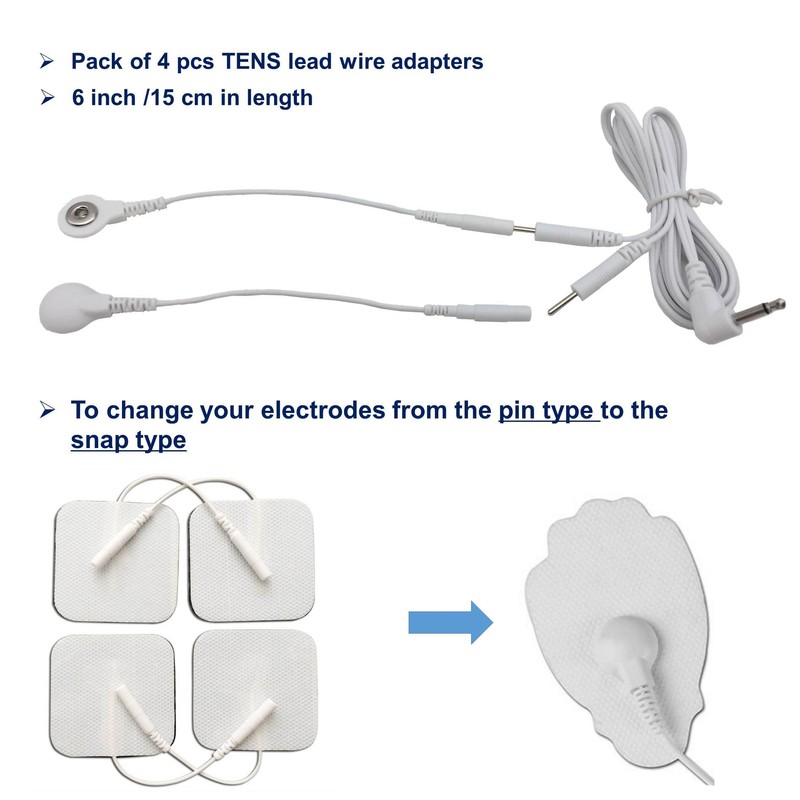 LiteTour Electrodes Cable Lead Wires Converter for Electric Massager