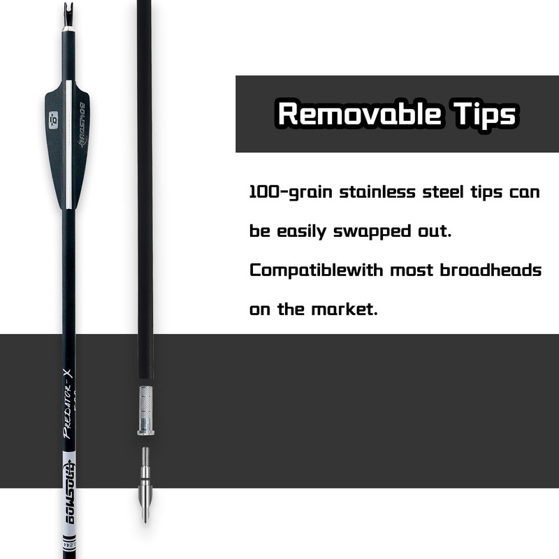 BOWSOUL 31Inch Carbon Arrows for Target Practice Hunting Arrow with