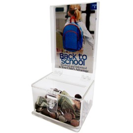 MCB Clear Acrylic Donation Box - Ballot Box - Charity Collection Box - Tip Box,with Padlock