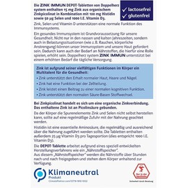Doppelherz System Zinc Immune Depot - Zinc, Vitamin D and Selenium Support the Normal Function of the Immune System - 100 Tablets