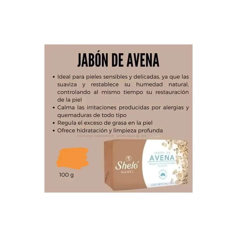 5 Pack Jabón Avena Sheló Nabel Irritación Exceso De Grasa