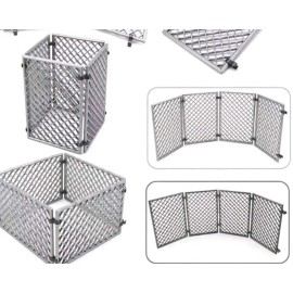 Unbranded Chain Link Fence Building Block Set Brand Compatible 4 Panels W/Connectors 20 Pc