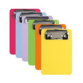 6 Pack Mini Clipboard, Colorful Small Clipboard 4 × 6 Inch Clip Boards with Profile Clips, Clip Boards for Classroom Clipboards Bulk with Hanging Hole Back to School Supplies for Student School Office