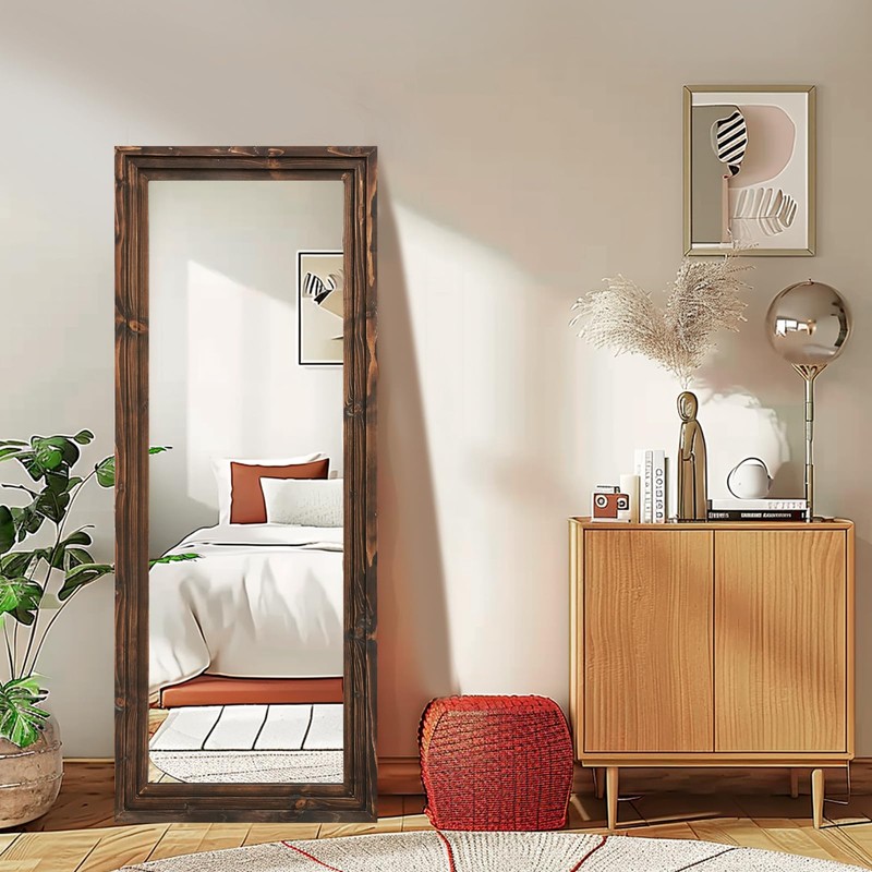 ABSWHLM Full Length Mirror 58"x22" Solid Wood Frame Floor Large